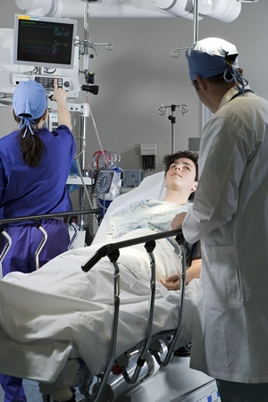 Teenager drug user at the hospital