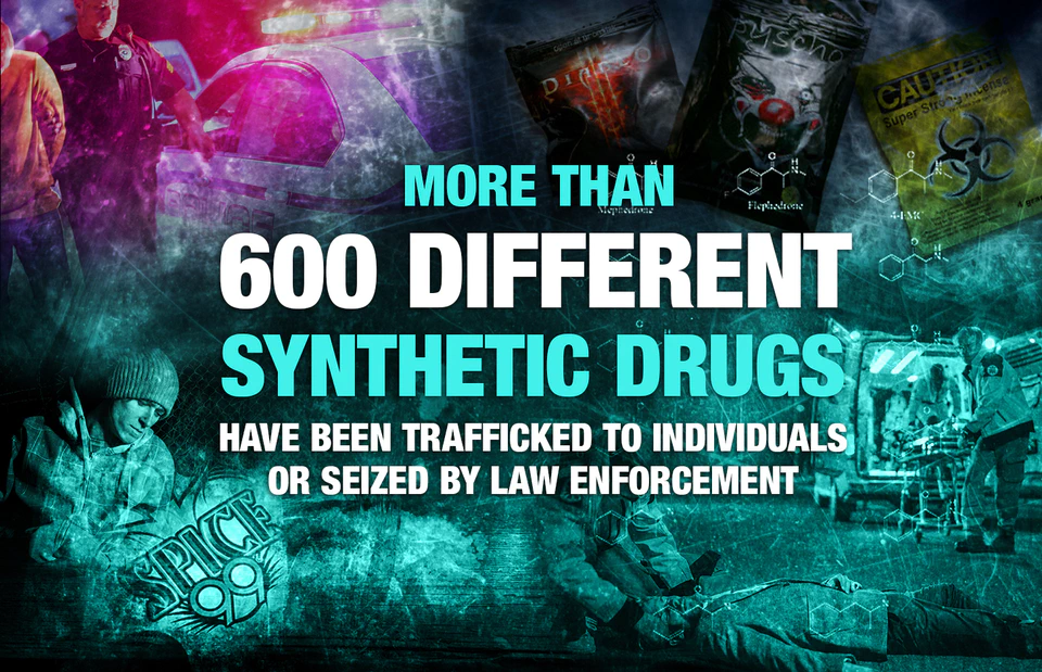 More than 600 different synthetic drugs have been trafficked to individuals or seized by law enforcement